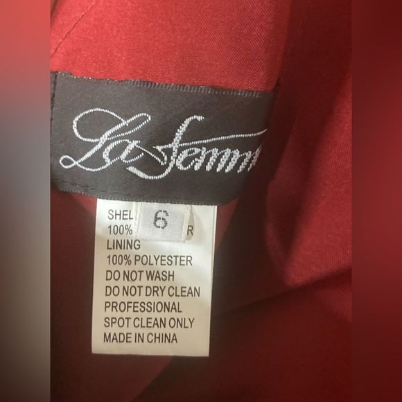 La Femme Burgundy Maxi Dress - Picture 7 of 8